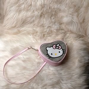 Hello kitty heart glitter pink bag